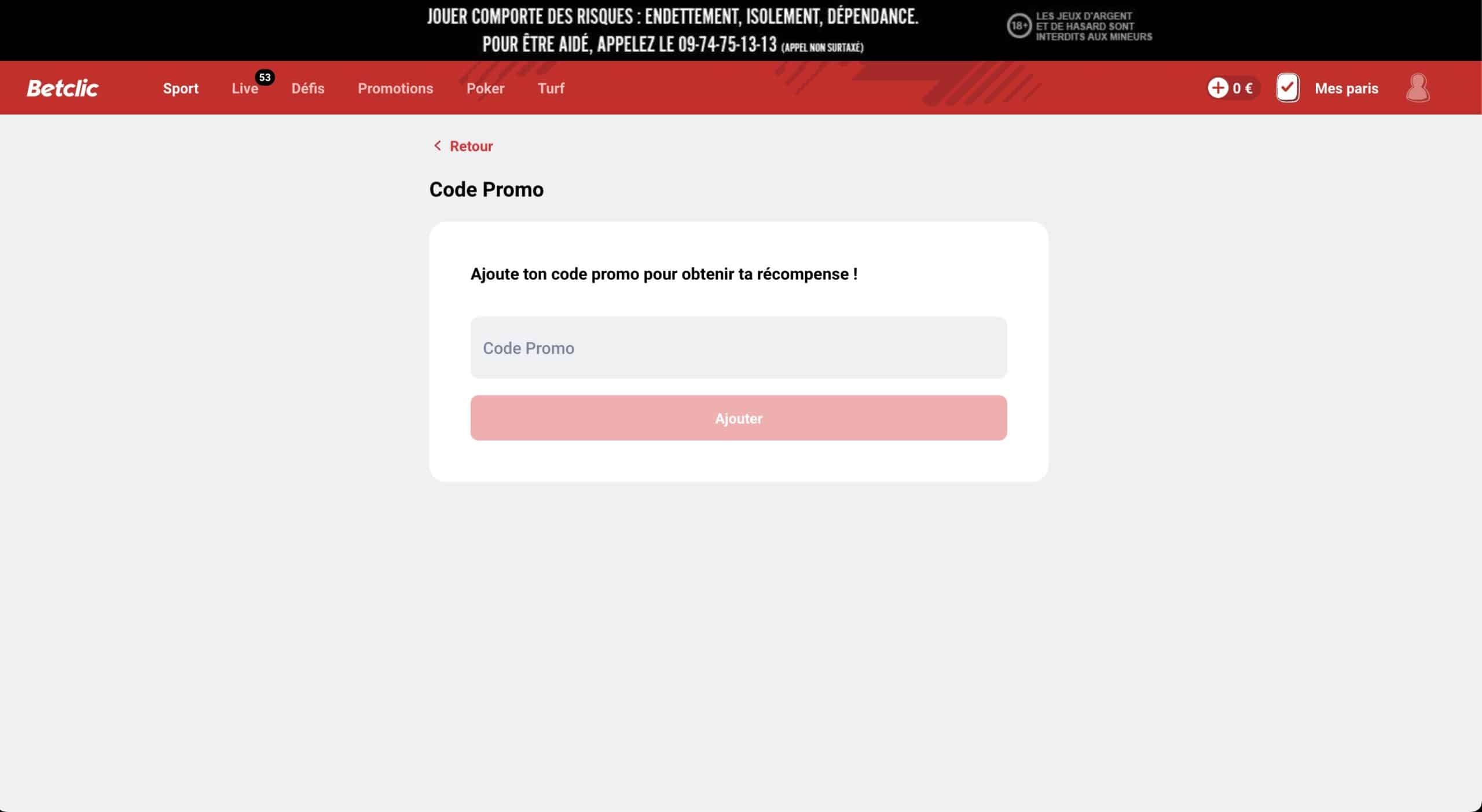 Saisissez le code du bonus sans dépôt de 70 €