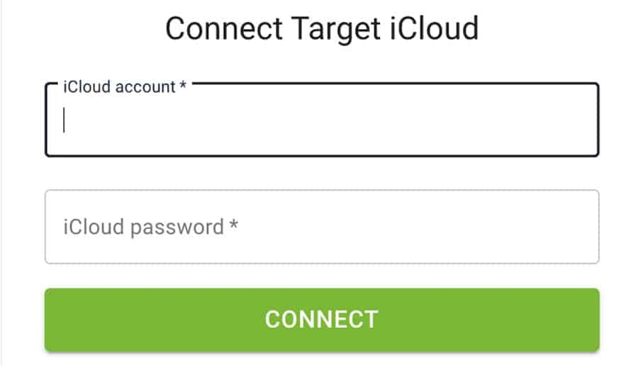 Renseigner l'identifiant et mot de passe iCloud 