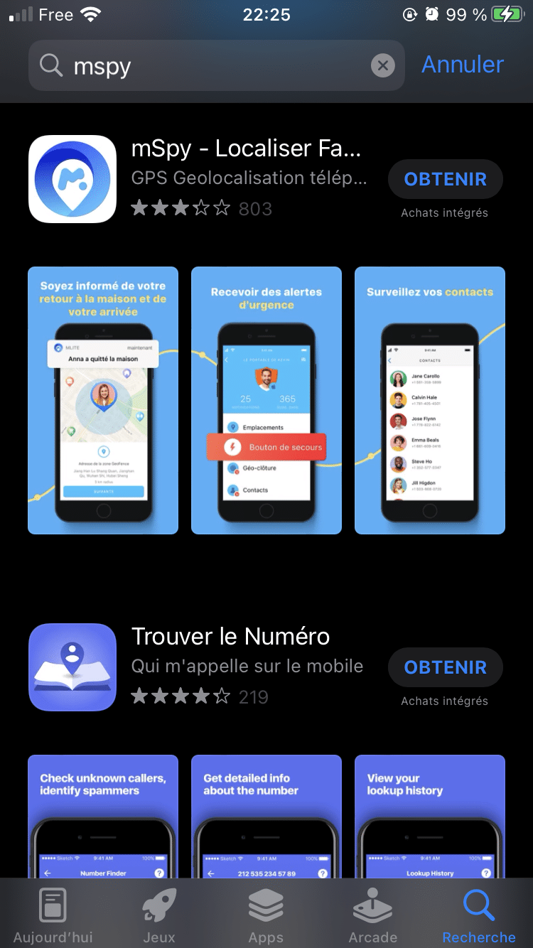Affichez l'écran de l'application