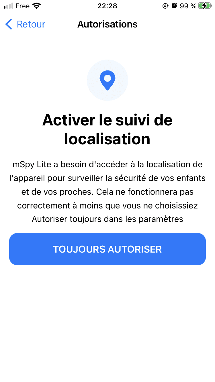 Autorisez la géolocalisation