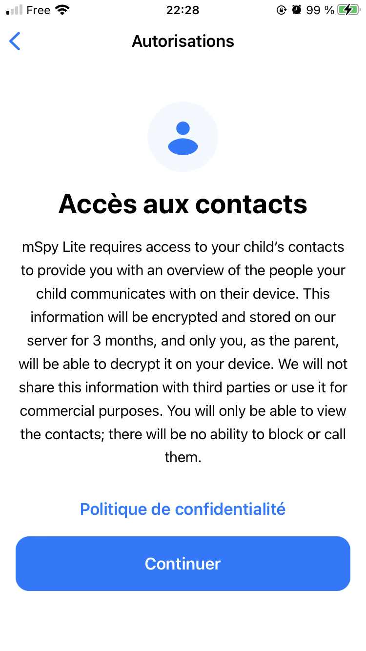 Gérez l'accès aux contacts