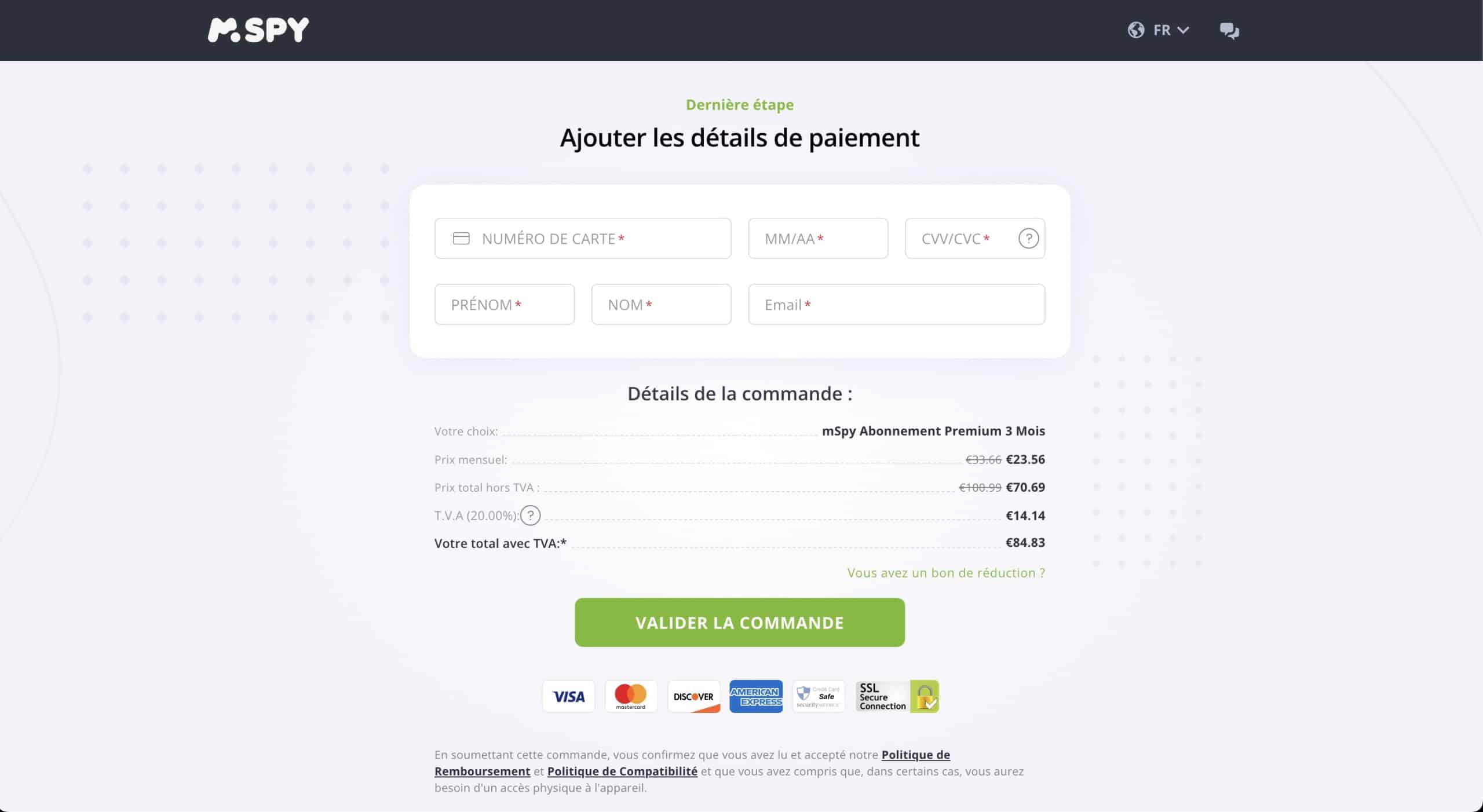 Ajoutez vos informations de paiement