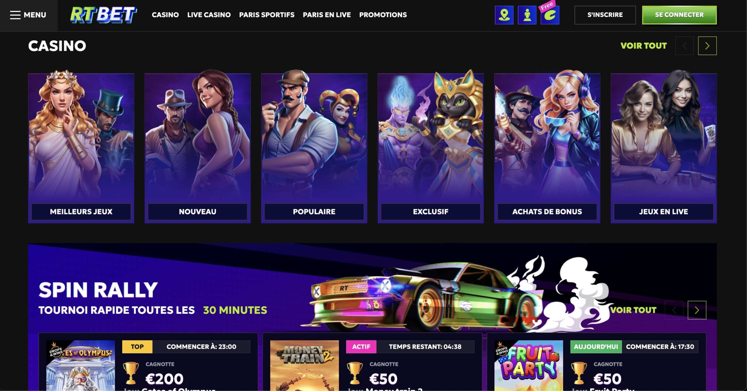 Rendez-vous sur le site du casino en ligne