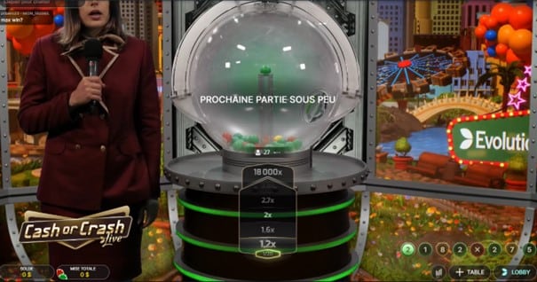 Tirage des boules sur Cash or Crash