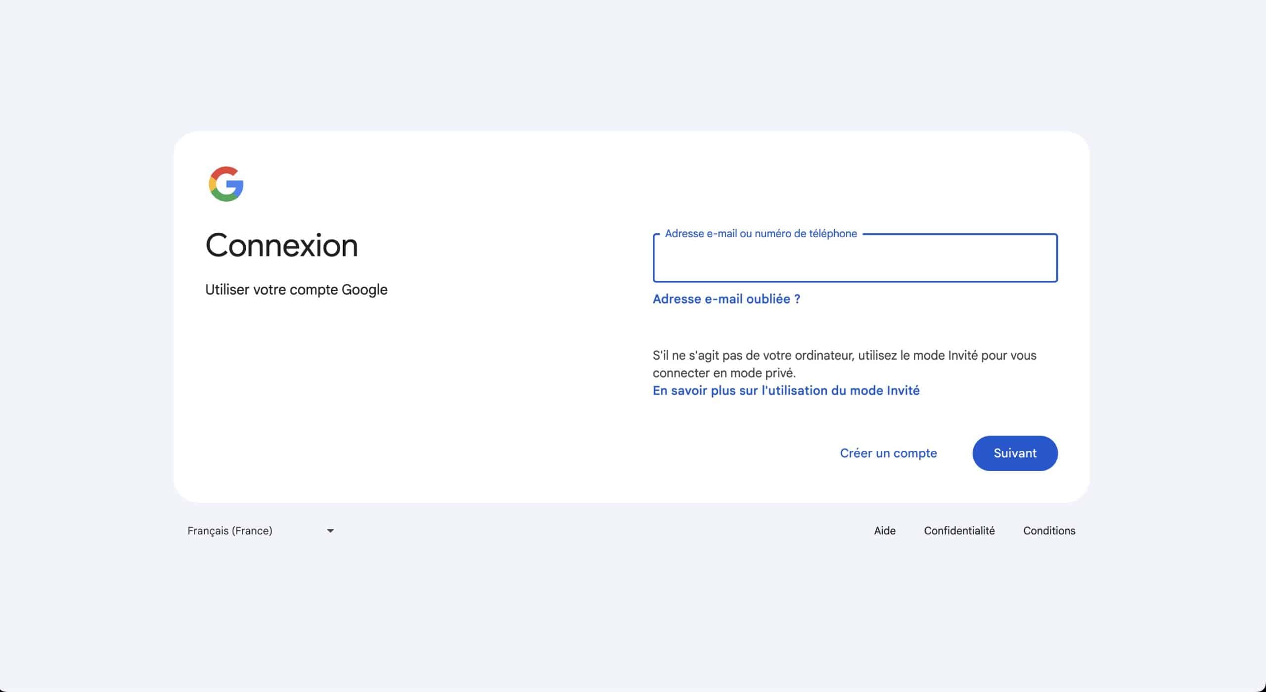1 - Connectez-vous à votre compte Google