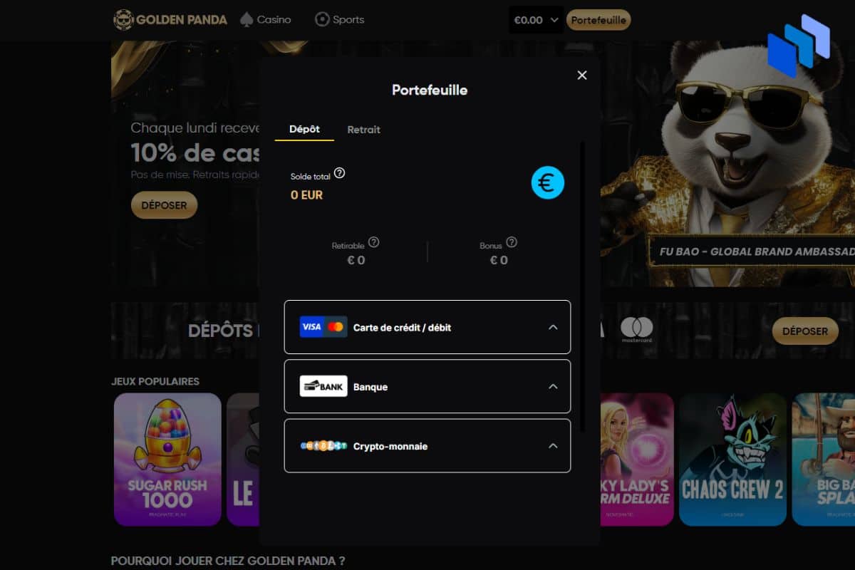 golden panda paiements