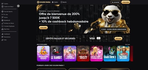 Rendez-vous sur le site officiel de Golden Panda