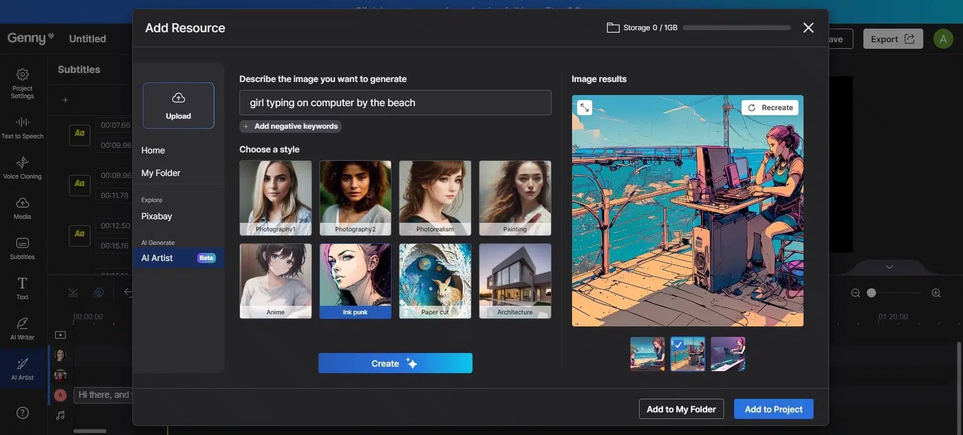Ajoutez des images générées par IA