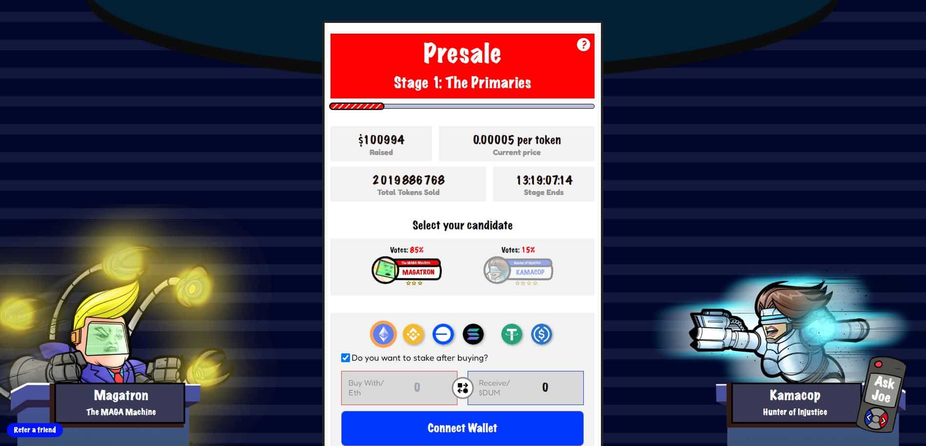 Voter et participer à la prévente FreeDum (DUM)