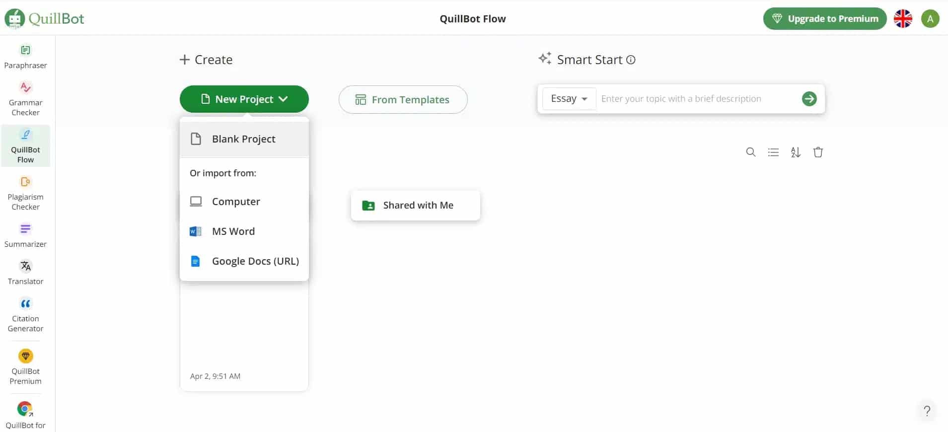 Créez votre premier projet