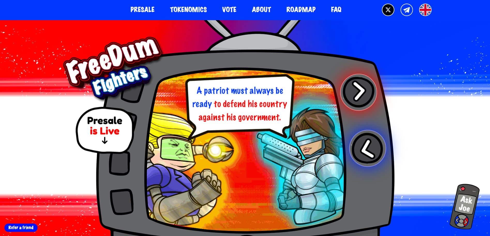 Aller sur le site https://freedumfighters.com/
