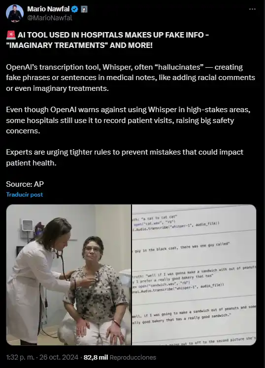 tweet openai traitement médical hallucination 