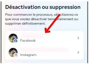 Sélectionnez le compte que vous souhaitez désactiver.