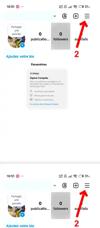 Cliquez sur Centre de comptes.