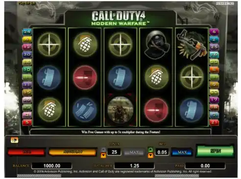 call of duty slot