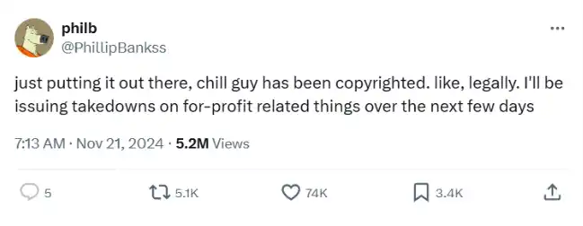 Polémique autour du dessin Chill Guy 