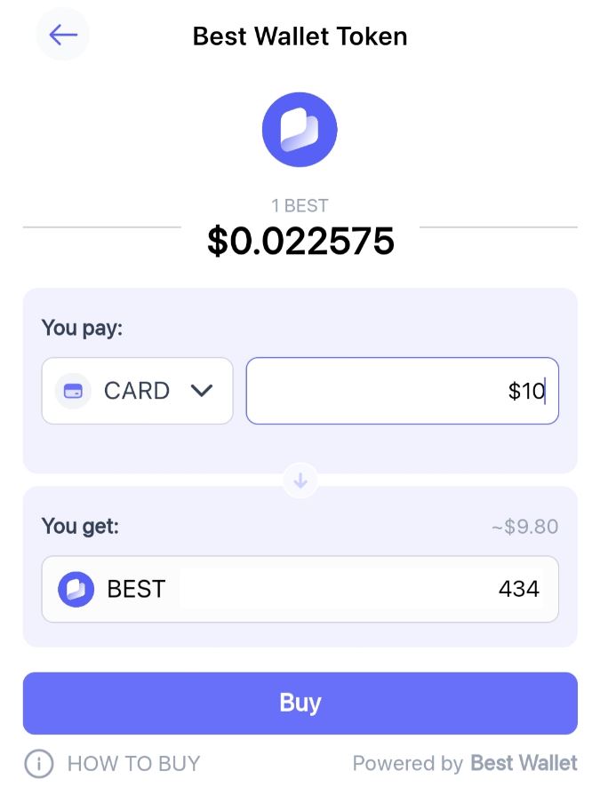 Acheter Best Wallet Token ($BEST) à partir de 5 $