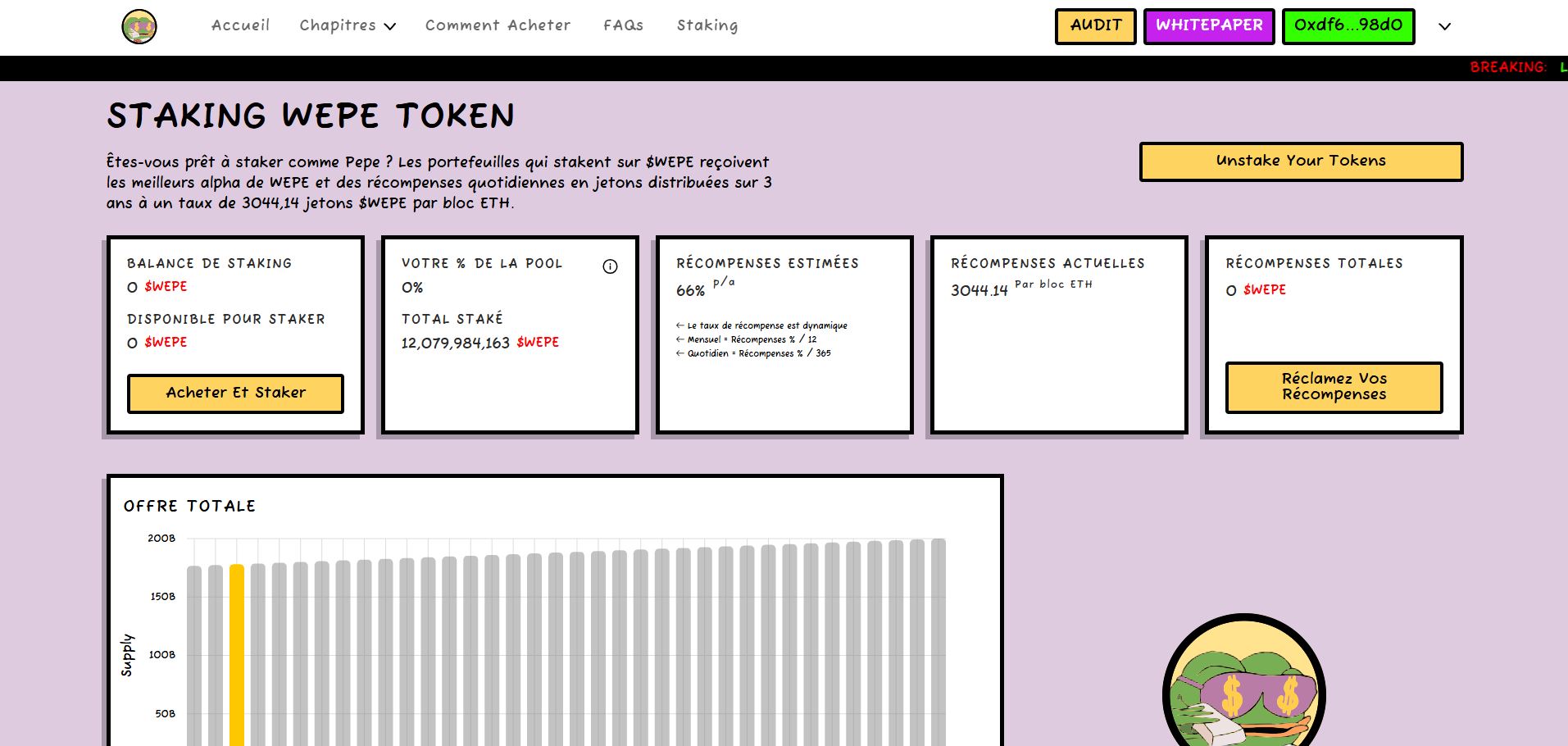 Profiter du staking de WEPE