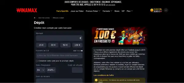 Effectuez un dépôt