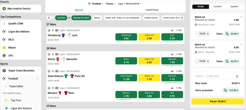 Ajouter des marchés au ticket de paris
