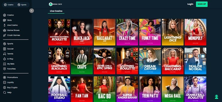crypto casino - tavoli live casino