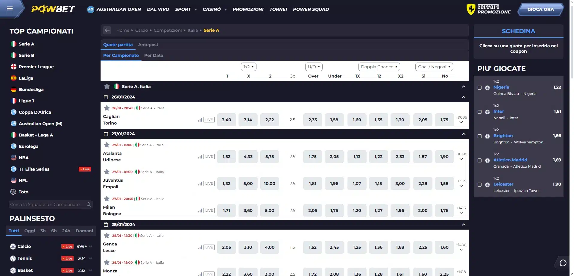 Sognando Bookmaker Online Senza Documenti