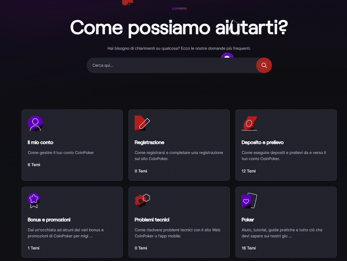 CoinPoker - assistenza