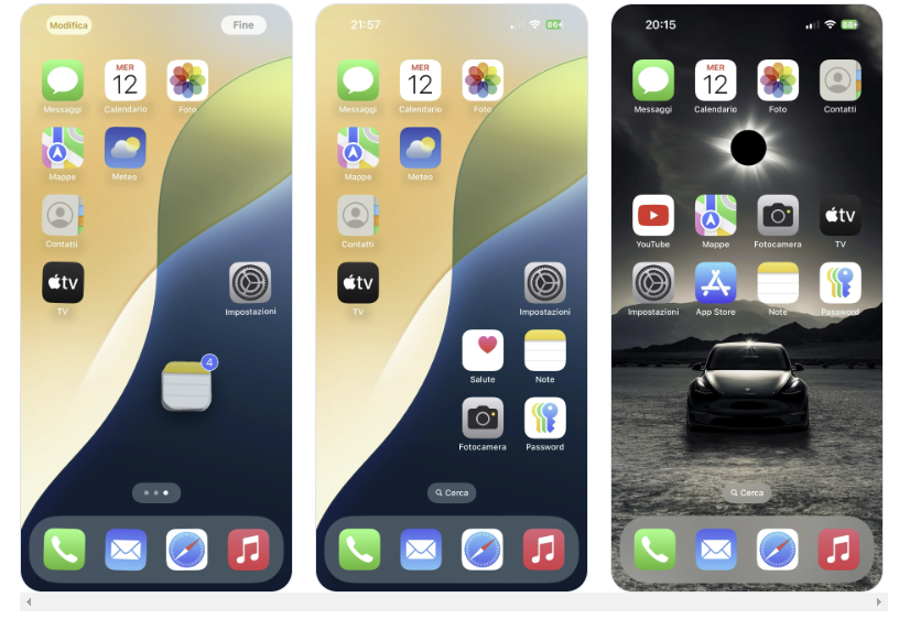 ios 18 schermata home