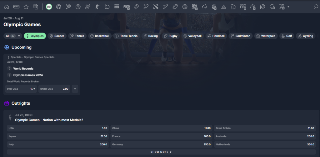 scommesse olimpiadi 2024 - TG.casino quote