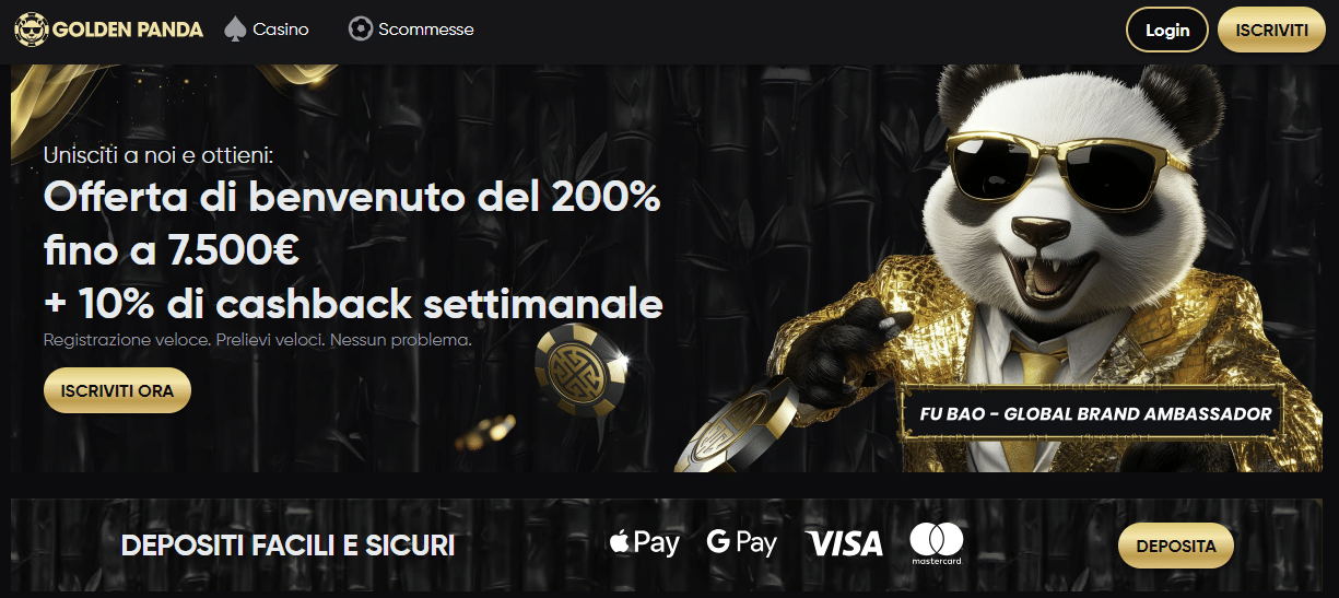 Golden Panda - bonus di benvenuto
