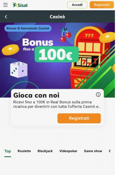 casino senza spid - sisal