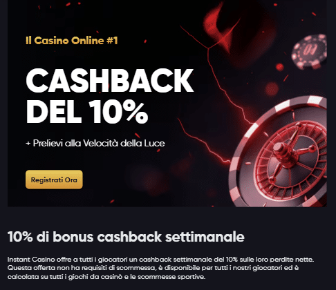 recensione instant casino - cashback 2