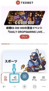 テッドベット ログイン