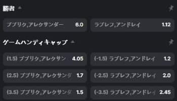 テニス ライブ ベット
