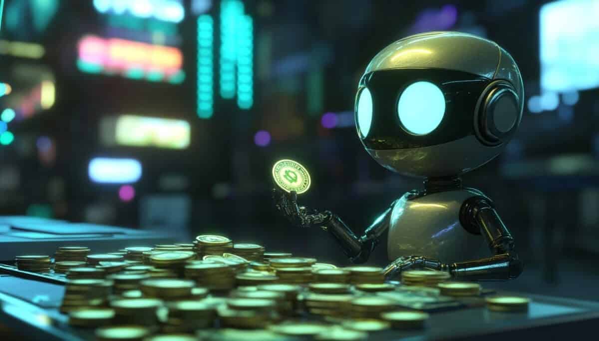 コインを数えるAIロボット