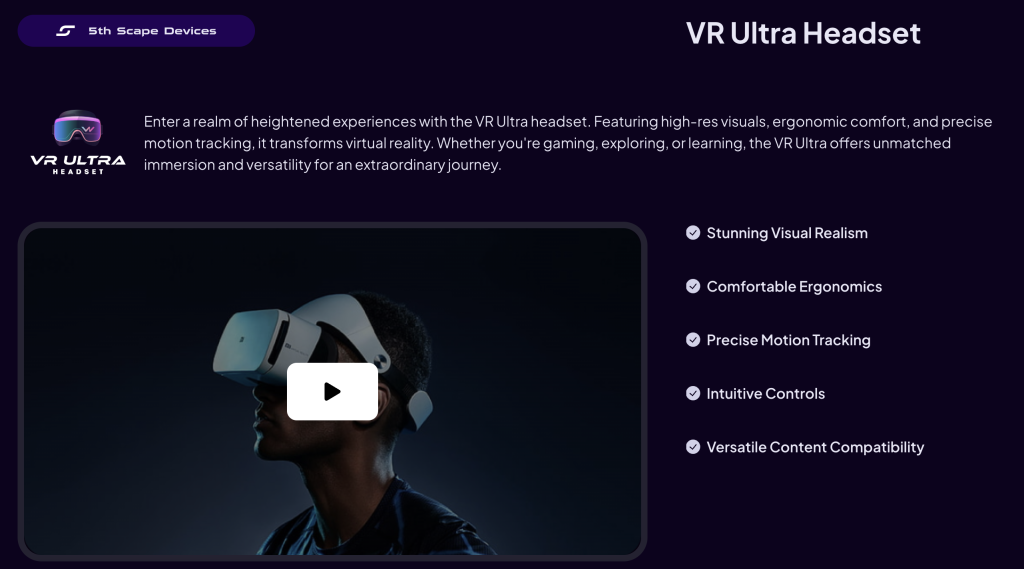 파이브스케이프 VR 헤드셋