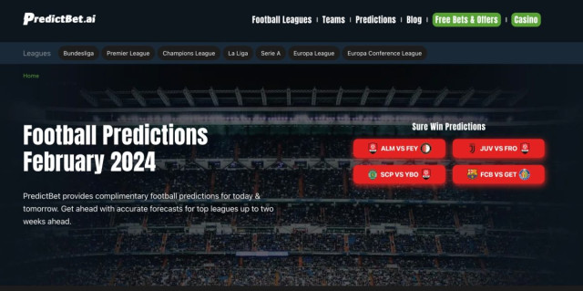 AI 스포츠 분석 사이트 PredictBet.ai