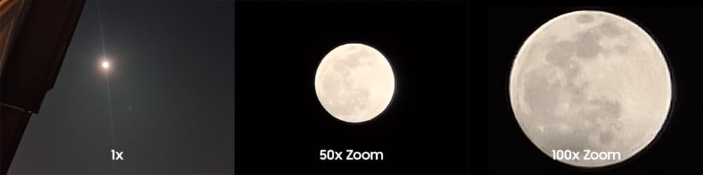 삼성의 S20 울트라 100배 스페이스 줌 기능. 출처: 삼성전자