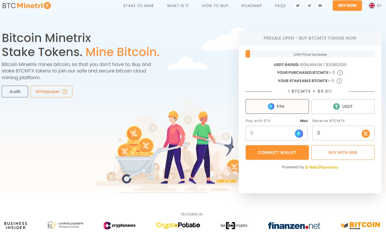 Bitcoin Minetrix, geld verdienen met crypto