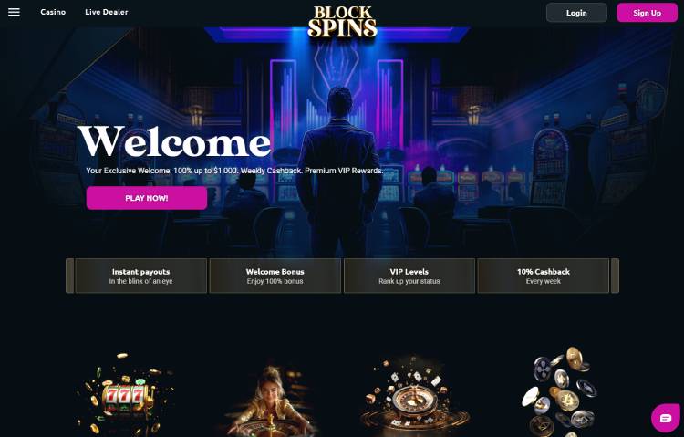 Blockspins, Bitcoin casino