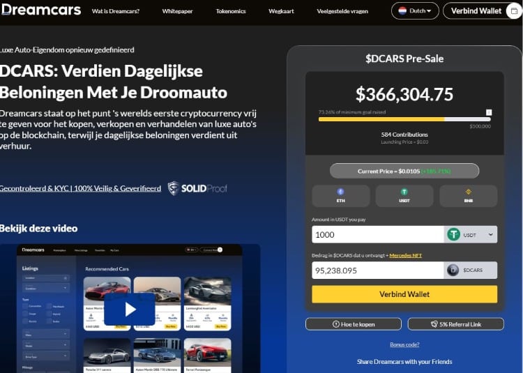 Dreamcars presale, bull run crypto