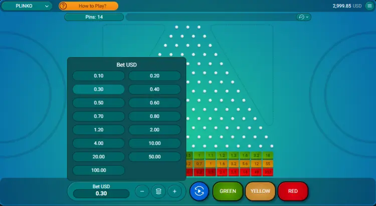 Plinko inzetten