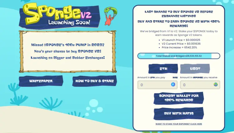 sponge onbekende crypto