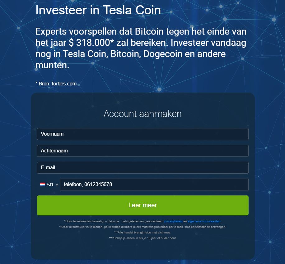 Tesla Coin Account