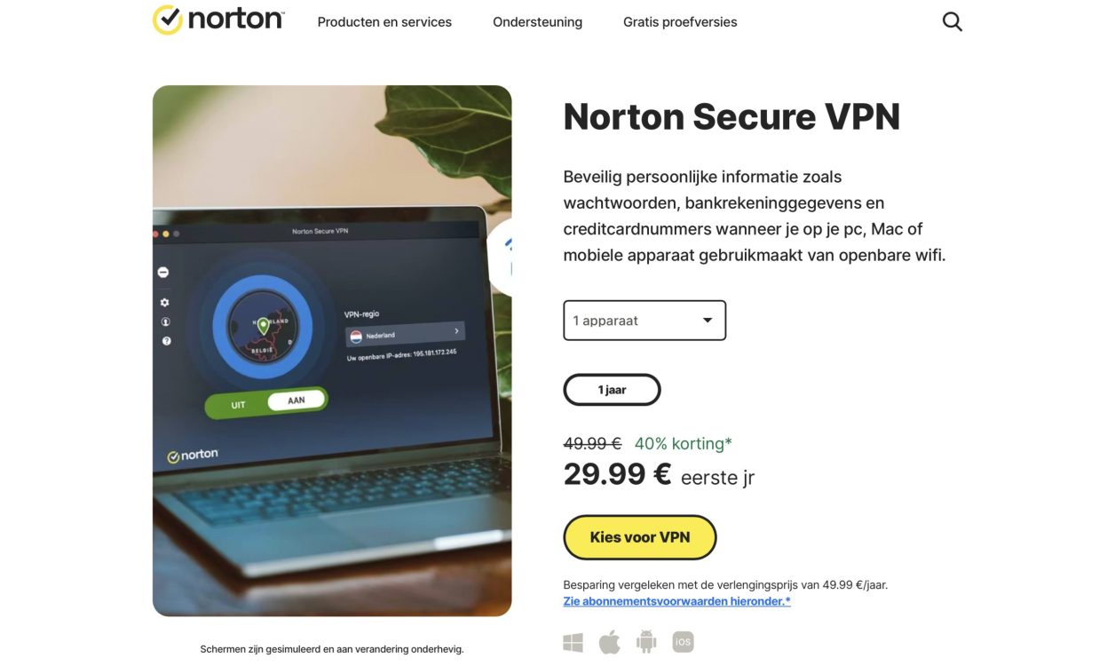 Norton Secure VPN officiële site