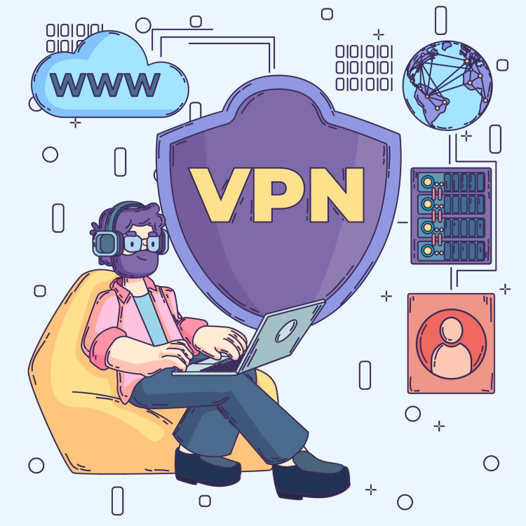 VPN illustratie van Freepik