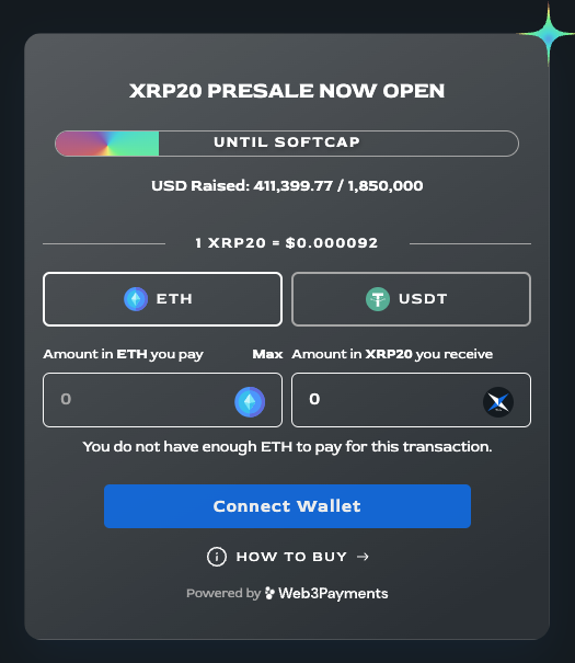xryp20 kopen - connect wallet