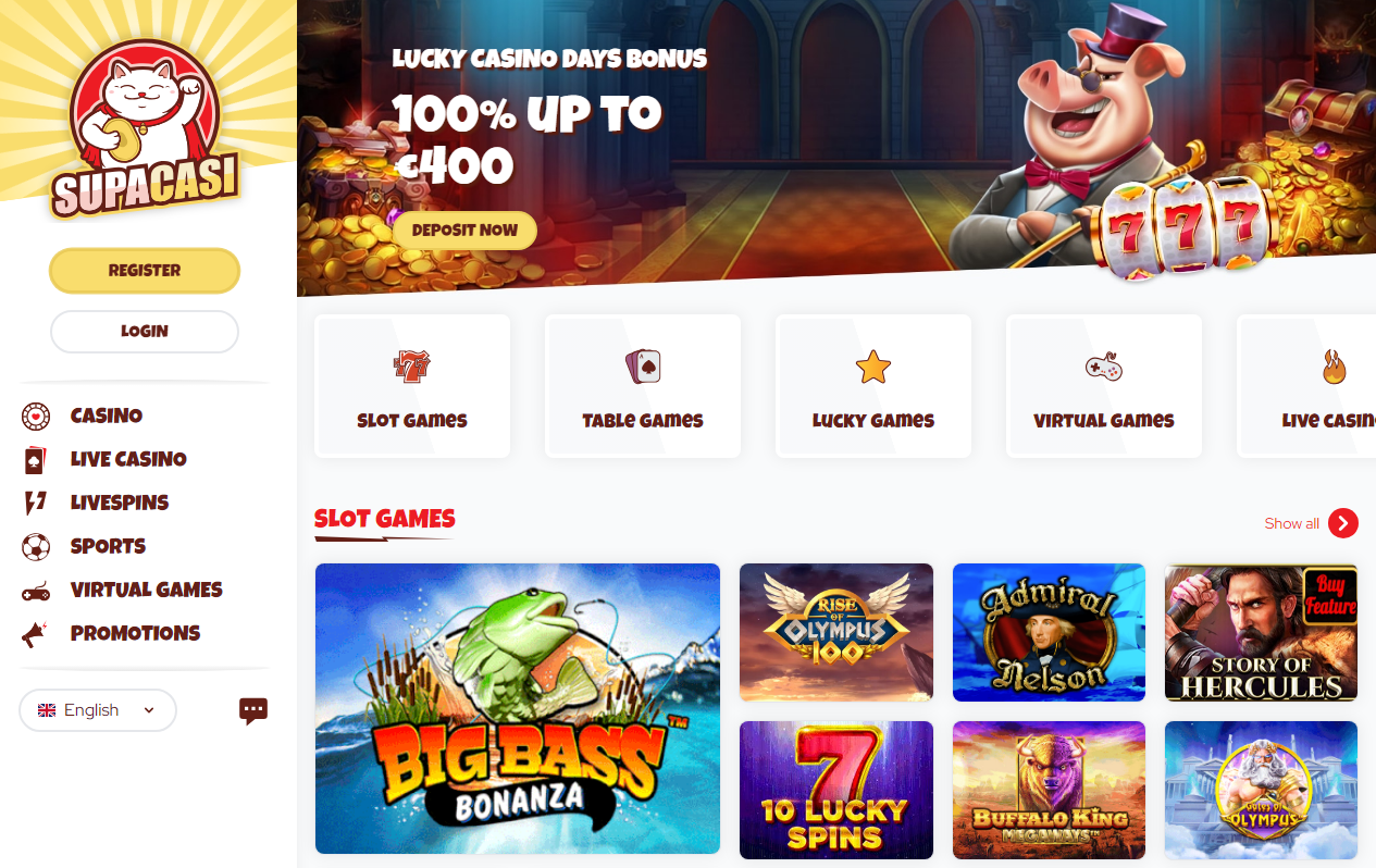 Supacassi, online casino met gratis startgeld