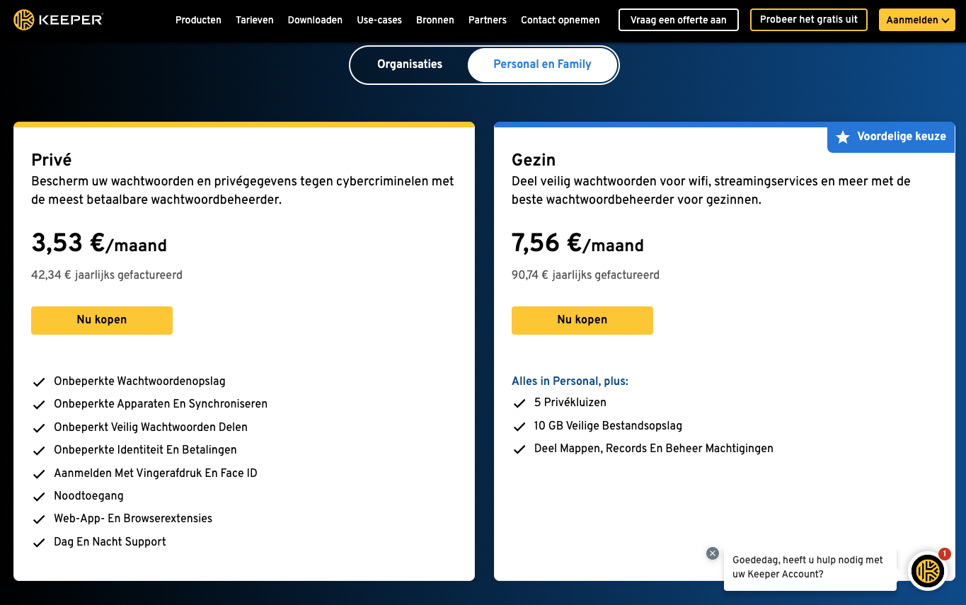 mcrosoft password manager van keeper 
