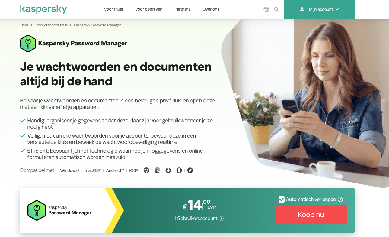 kaspersky wachtwoordmanager